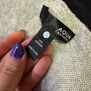 Aqua Cashmere Light Gray Scarf